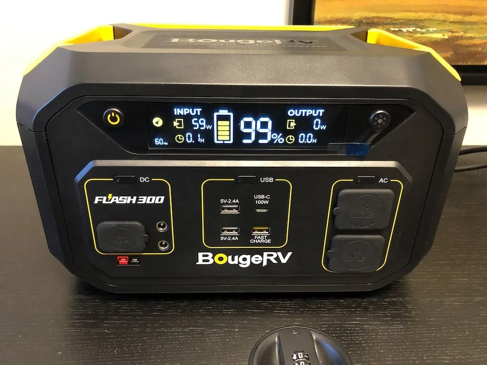 BougeRV Flash300 Portable Station 1000W Lithium Ion Solar Panel Car Jump Starter Flashlight Air Compressor EU US AU Home Use