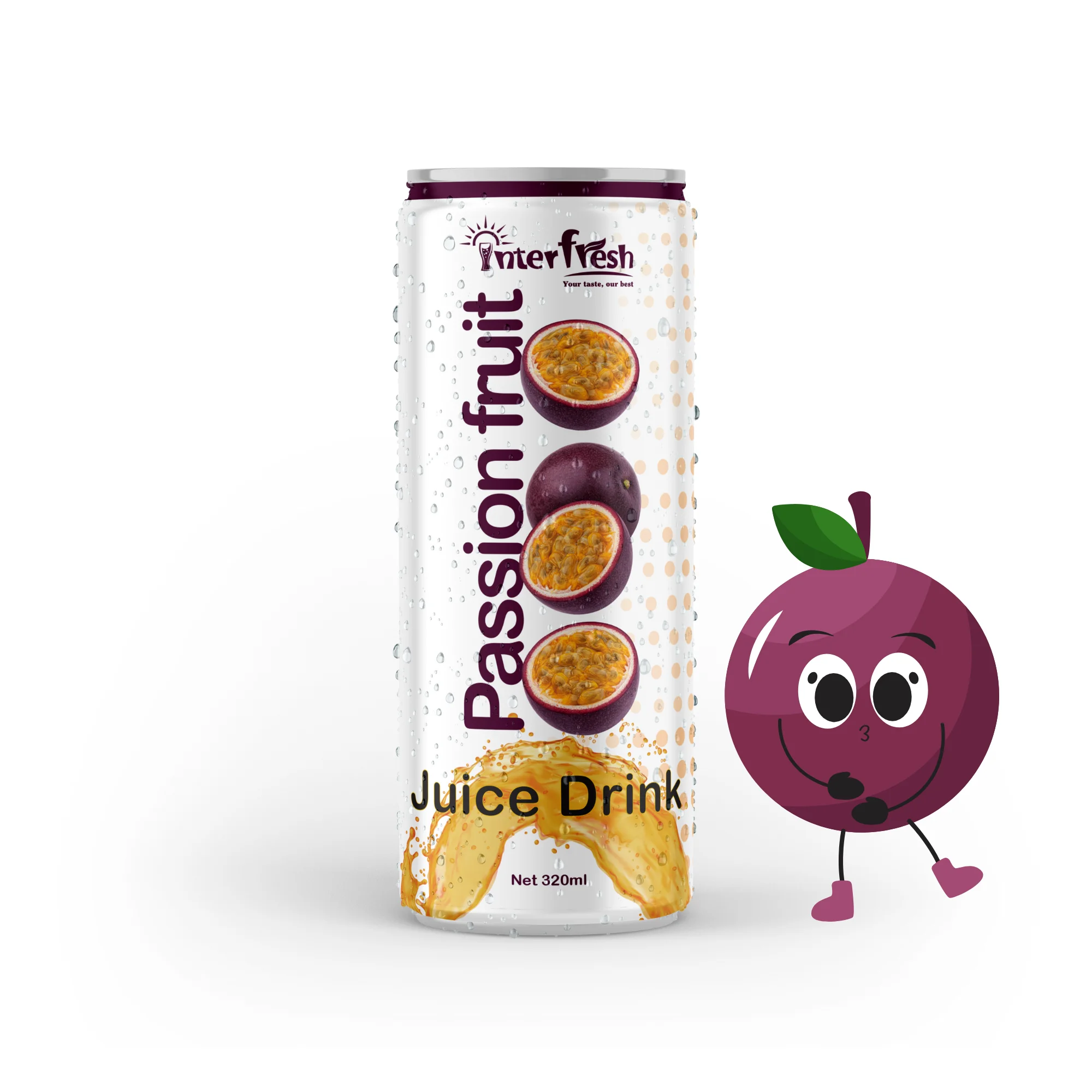 Interfresh High Quality Passion Fruit Juice Drink Natural Colored Concentrate Puree Watermelon Honey Box Bulk Soft Drinks FOB