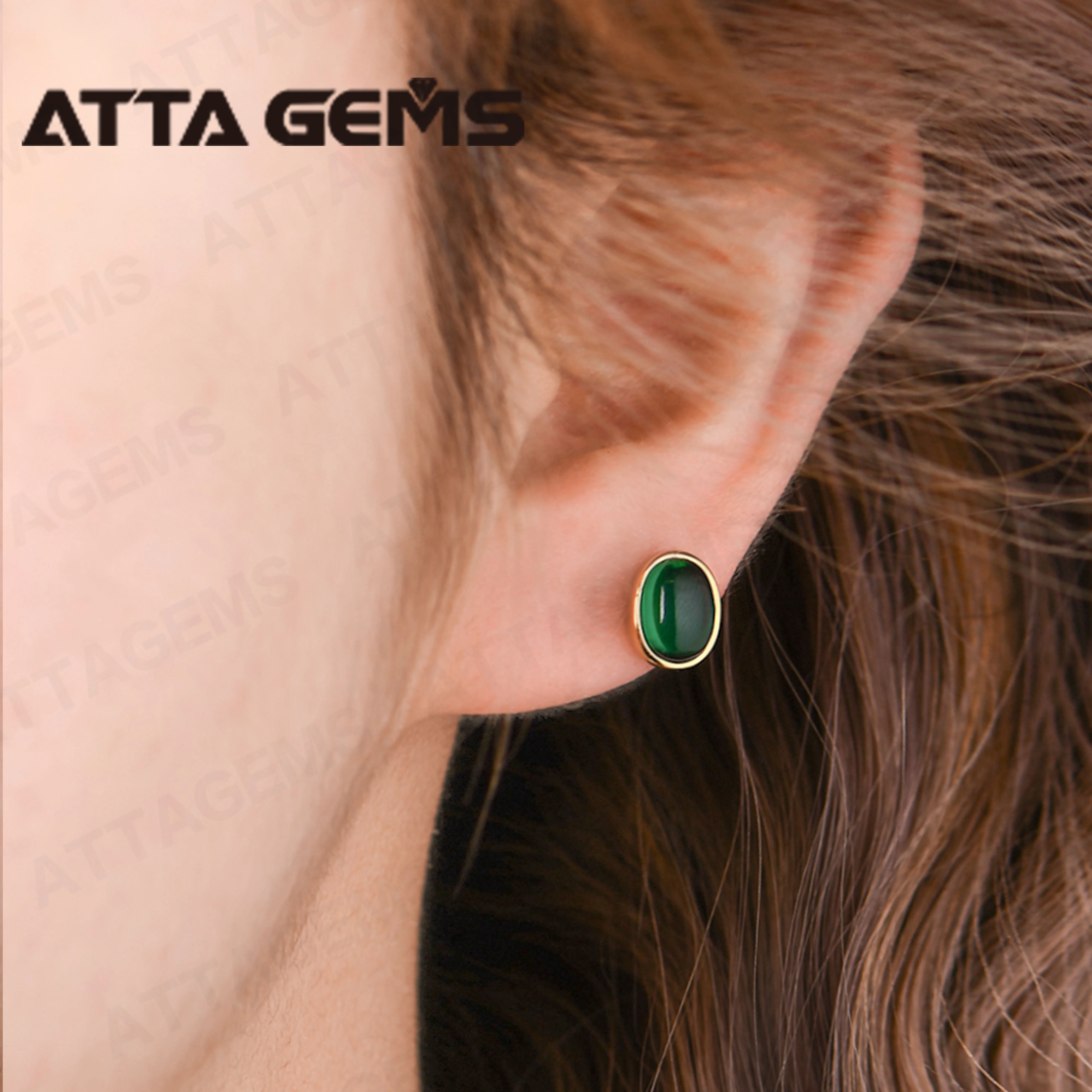 2024 ATTA Silver Luxury Emerald Moissanite Dainty Earrings Emerald Diamond Earrings Gemstone Earrings