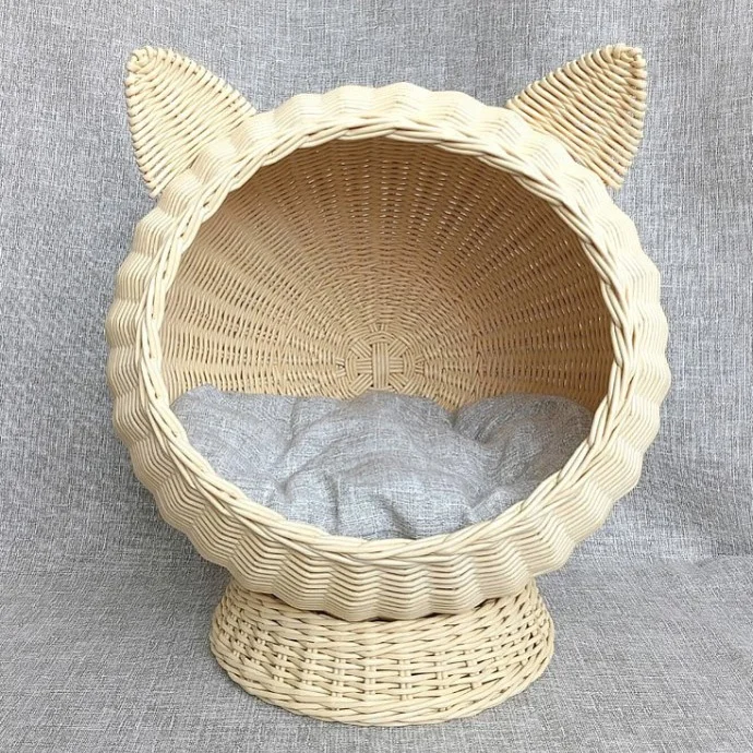 Good Choice Factory Direct Price OEM Rattan Cat bed with Soft Cushion Variety of Colors Handmade from Vietnam Manufacturer