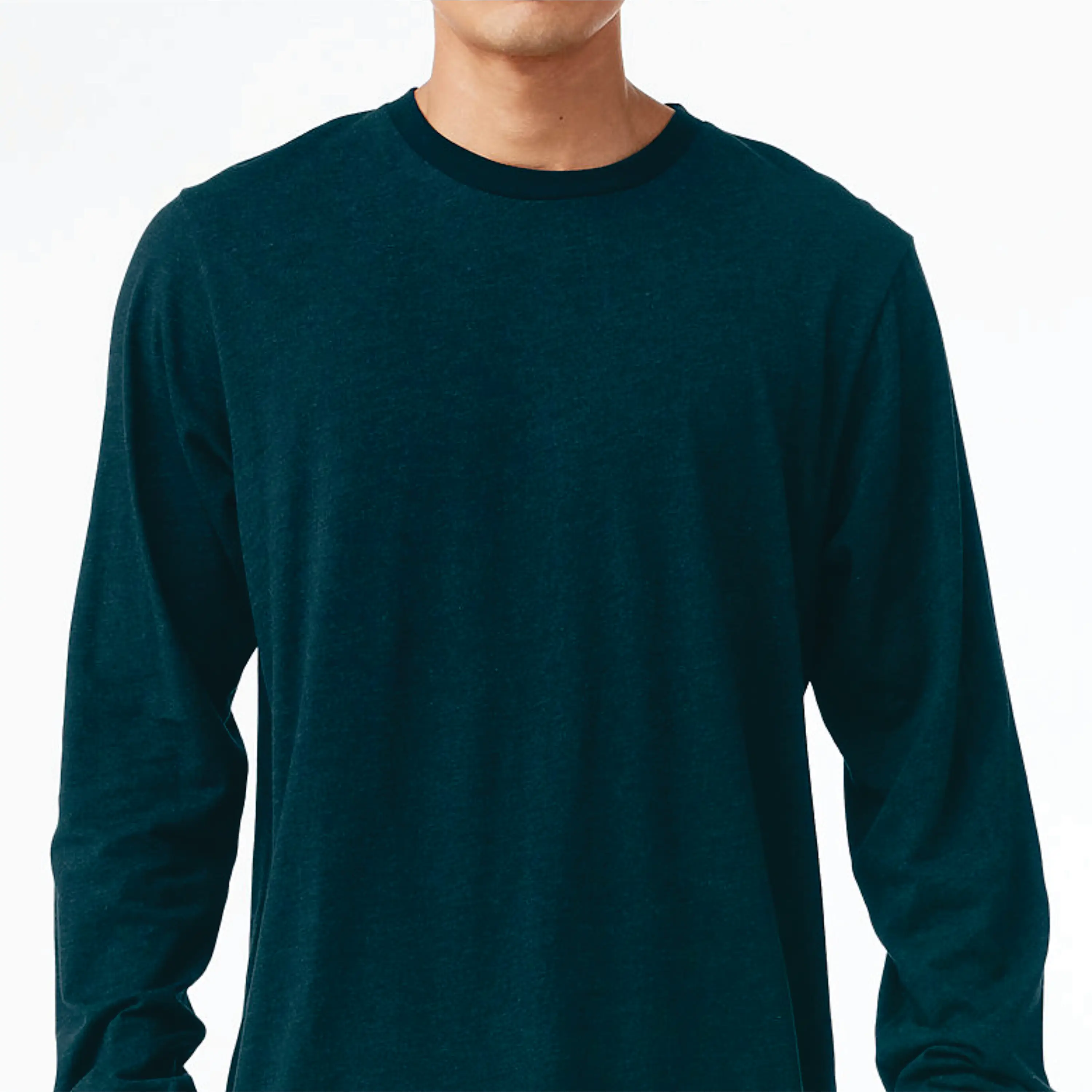 100% Airlume Combed and Ring Spun Cotton 32 Single 4.2 oz Atlantic Classic Crew Neck Unisex Jersey Long Sleeves T-Shirt