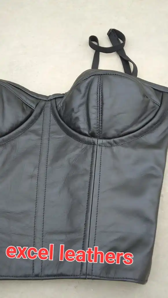 2024 Best Seller Sialkot Women Genuine Leather Sexy Bondage Women Fetish Slave Sex Toys Harness Crop Top Women Corset Top Bra