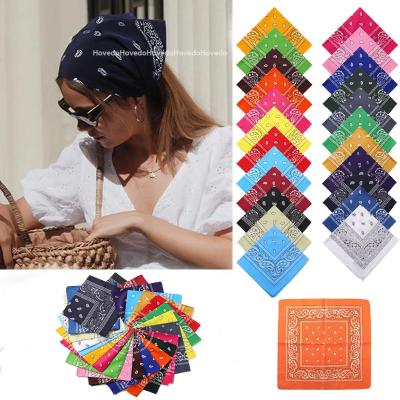 Wholesale Outdoor Cycling Multifunctional Head Scarf Cashew Flower Square Towel Bandana Handkerchiefs Magic Scarf