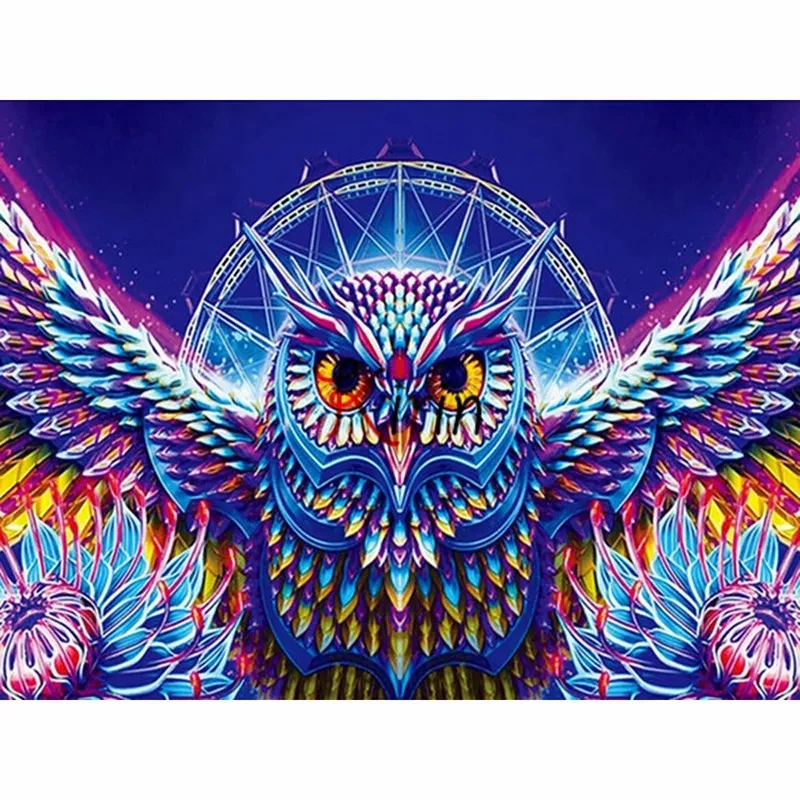 LS  big size 40x50 5D DIY AB Diamond Painting special shaped owl diamond painting kit Cartoon for adults children