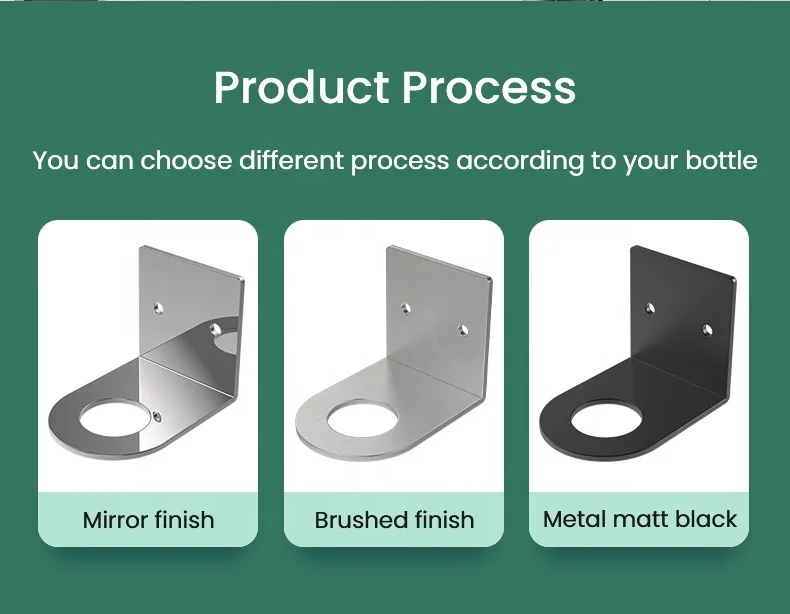 Wall-Mounted Stainless Steel Shower Soap and Shampoo Dispenser Holder Brackets for Hotel Bathroom Accessories