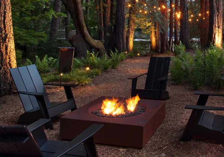 factory wholesale rusty corten steel wood burning fire pit portable wood stove outdoor warming firepit heater