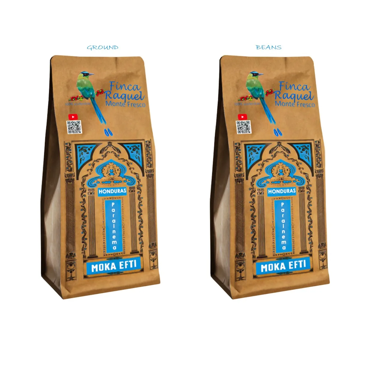 High Quality Italian Coffee - Finca Exclusive Handpicked - Bundle Roasted Ground and Beans - BIO Coffee Blend - Made in Italy