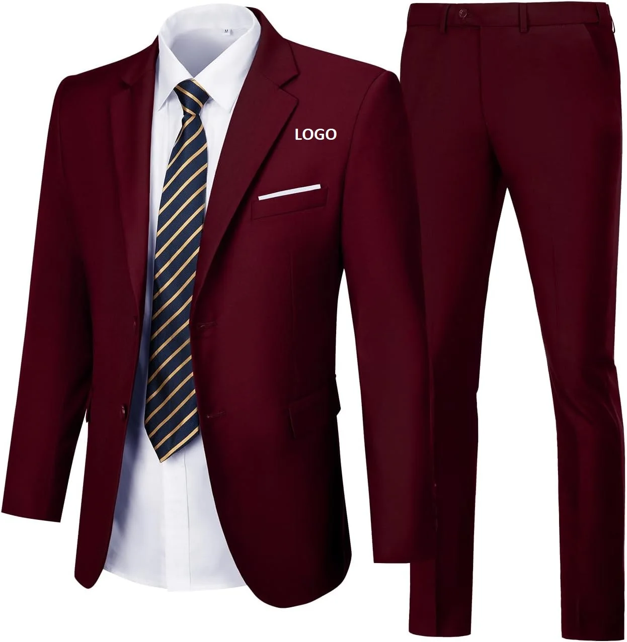 Plain Maroon Color Tuxedo Suit pant Coat 2pcs Set Dress Formal Office Meeting Boys Buy Adults Blazer Suit Custom Made Breathable
