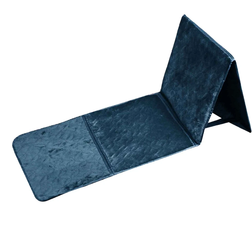 New Custom Design Foldable Rest Back Take Prayer Mat Navy Islamic Prayer Mat Muslim Rug Foldable Mat