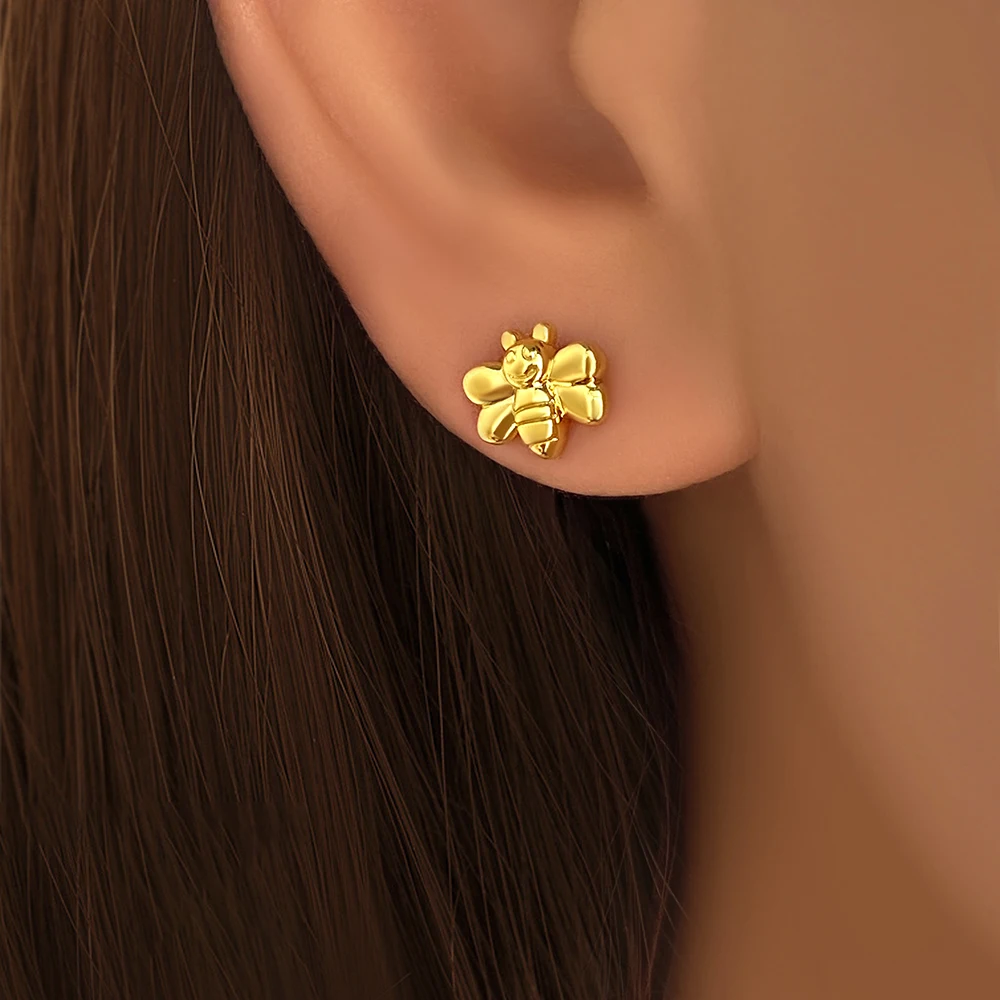 Оптовая продажа корейских пользовательских женских модных украшений 18K золото пчела аксессуары ювелирные изделия