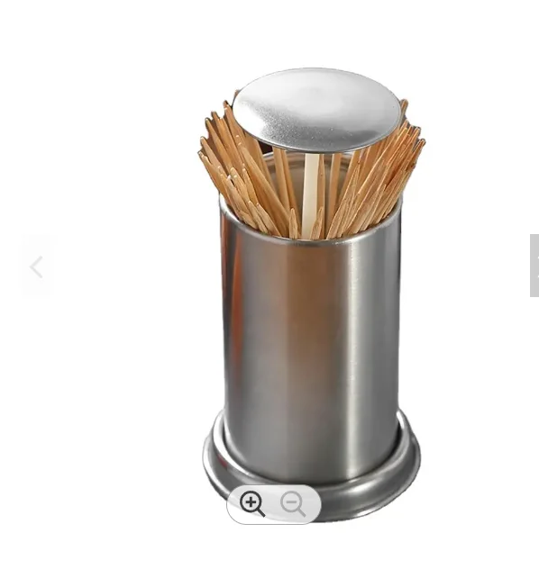 Secret Stash Curing Dent Toothpick Dispenser Press Automatic Signing Toothpicks Organizer Stainless Steel Toothpick Holder