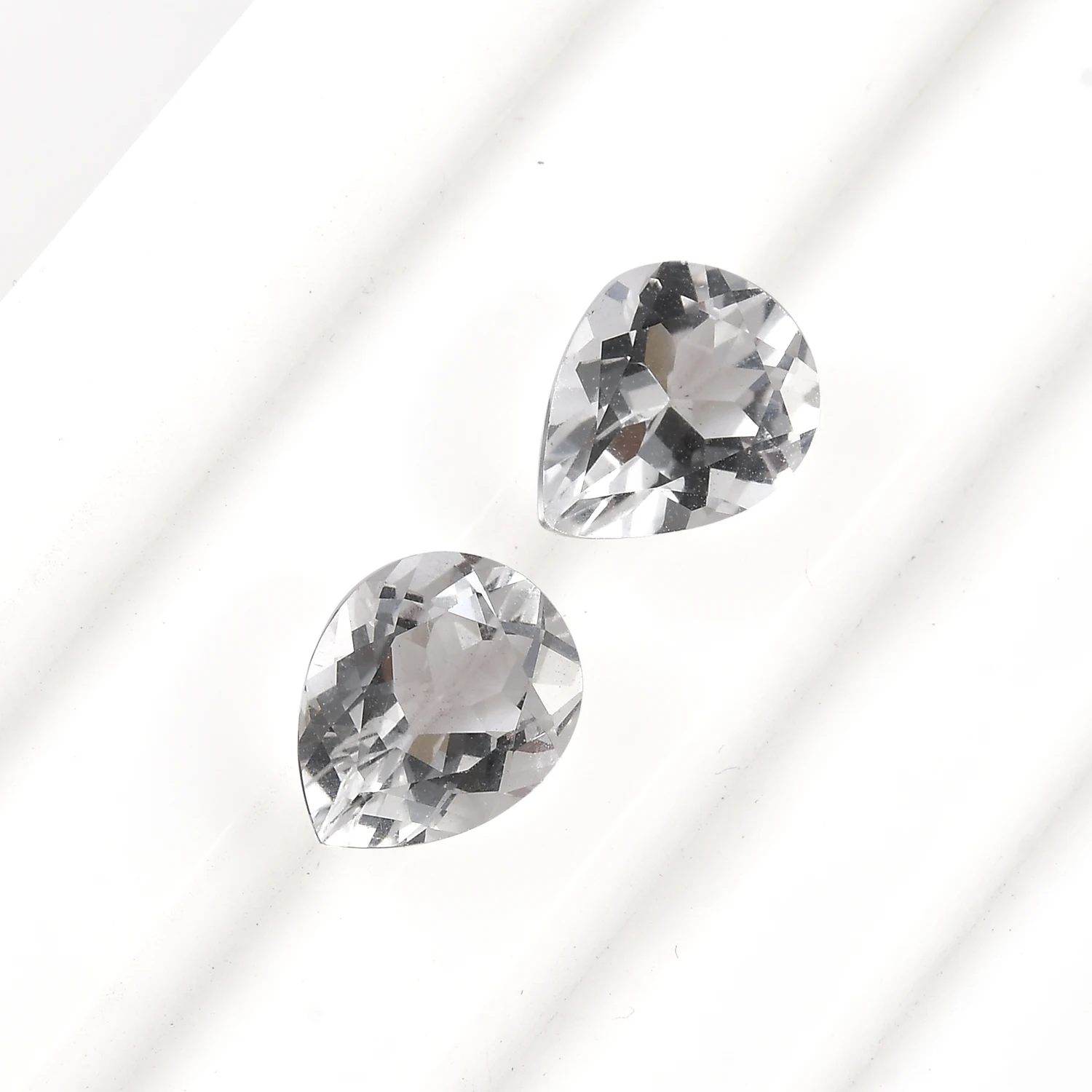 Natural 10x8mm White Topaz Faceted Pear Loose Gemstones Beautiful Fine Quality Handmade For Jewelry Making From Manufacturer
