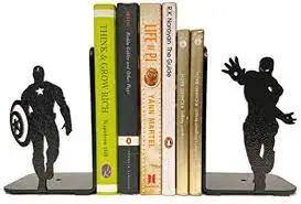 1 Pair Black Iron Note Metal Bookends /Book Ends / Holder For Home School Office Stationery/ Library Usage In Wholesale