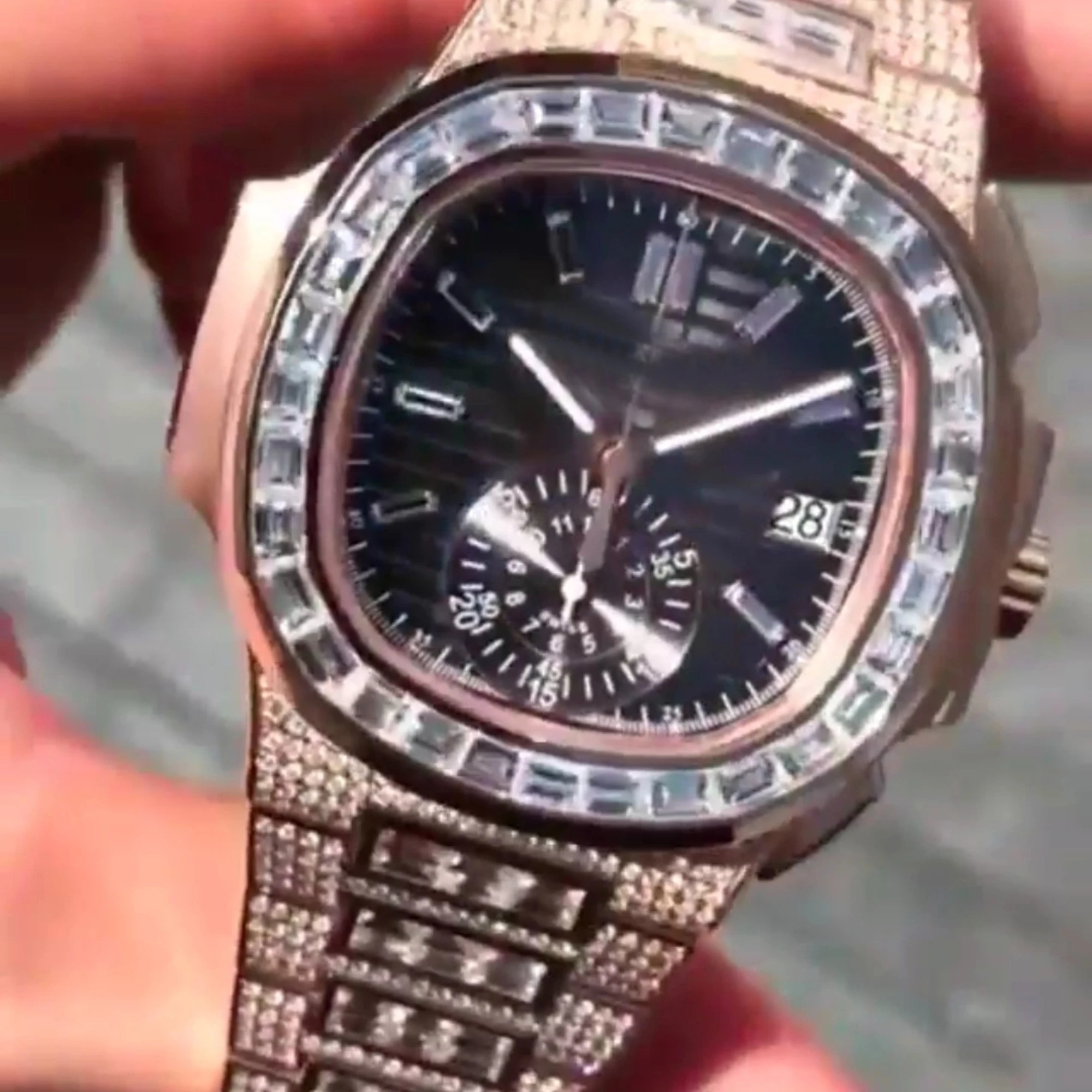 High Quality Full Iced Out Watch, Moissanite Bling Watch For Men, Wrist Watch Gift For Him Lab Grown