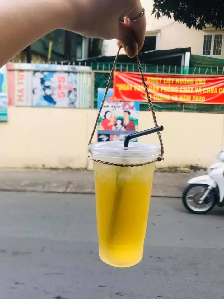 Seagrass Disopasble Take Away Cup Handle Holder Vietnam Handicraft Grass Palm Coffee Drink Ecofriendly 2024 Blue Lotus