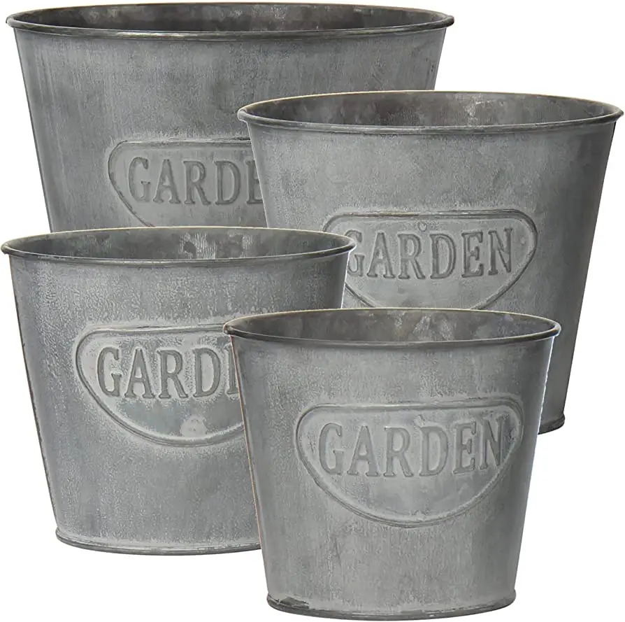 Wholesale Rate Latest Design Metal Planter Flower Bucket Iron Flower Pot China  Customize Auto Steel Stainless Tinting