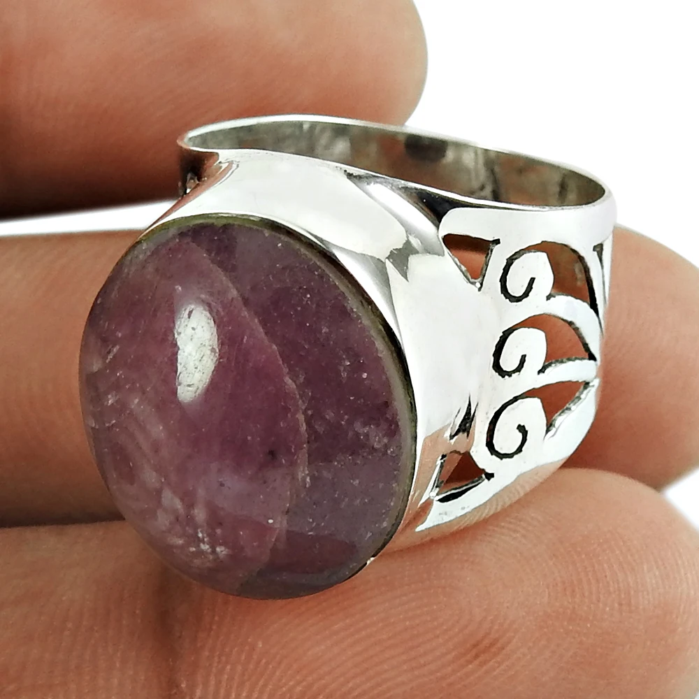 Hot selling classics design star ruby gemstone ring 925 sterling silver special women fashion jewelry handmade rings wholesaler