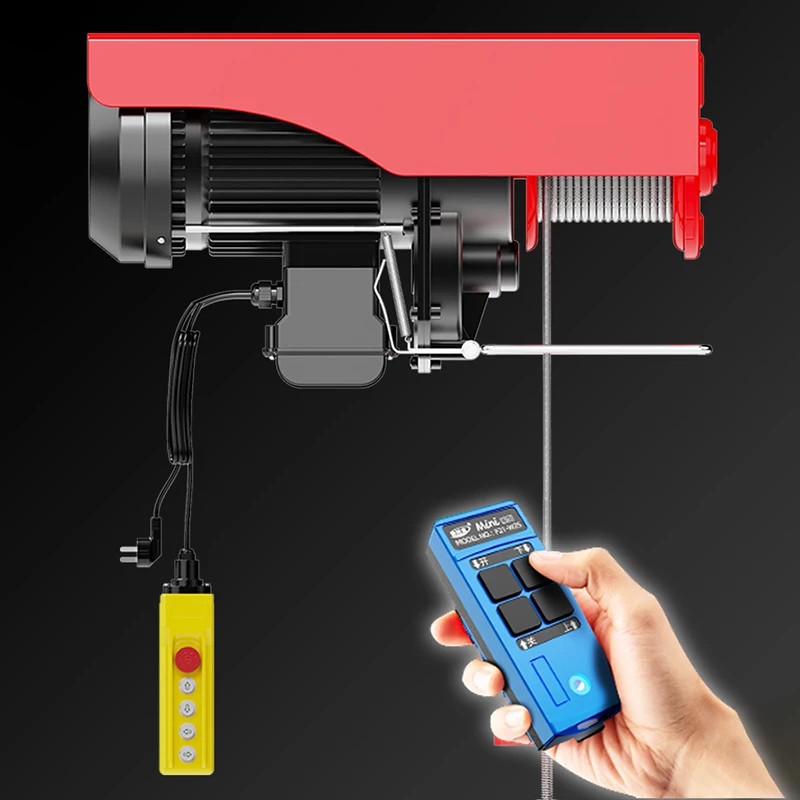 220V 50HZ mini electric winch PA500 with 12 meters wire rope cable hoist CE certificate