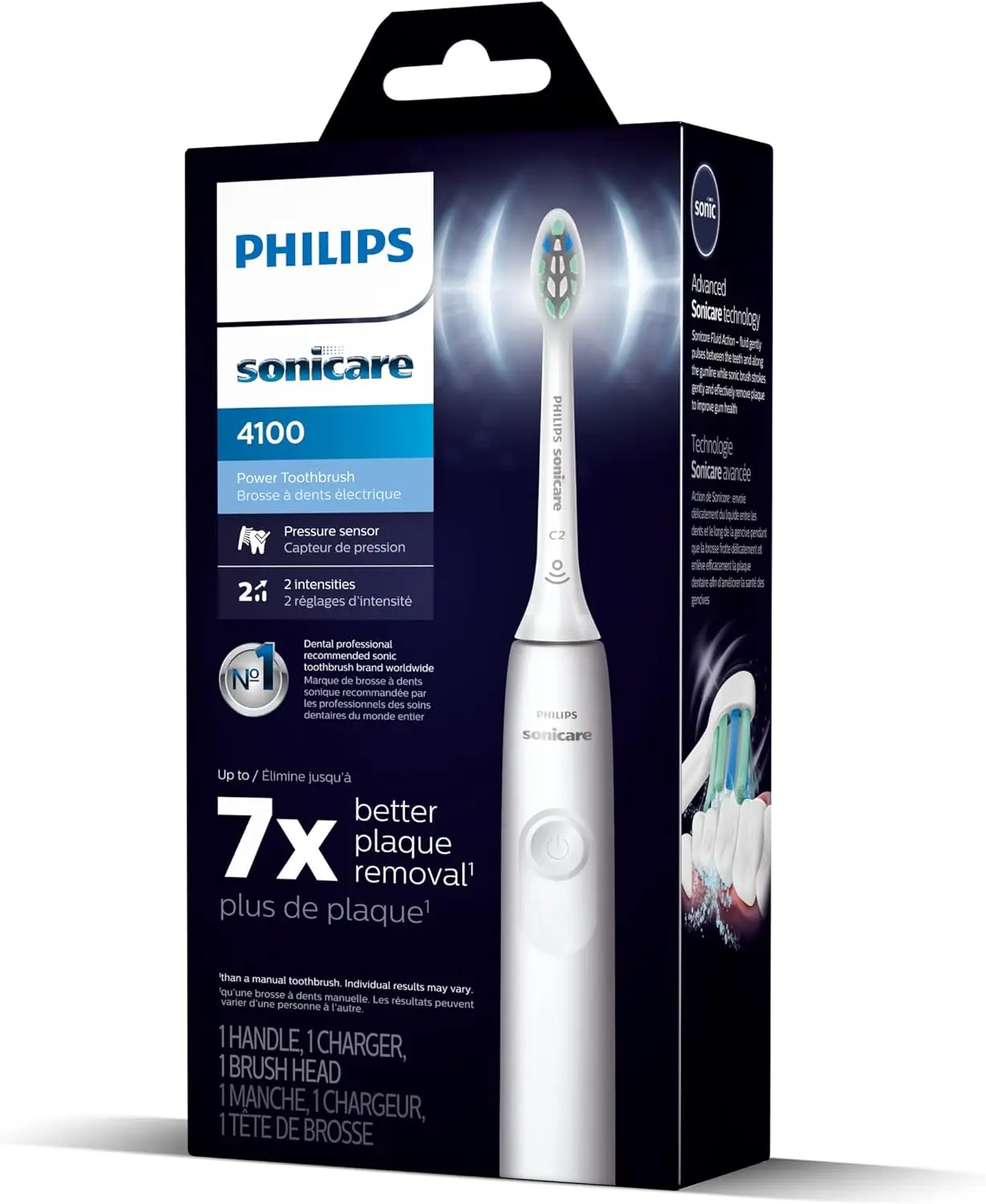 4100 аккумуляторная электрическая зубная щетка Philips Sonicare 14-дневная батарея белый цвет модель HX3681/23