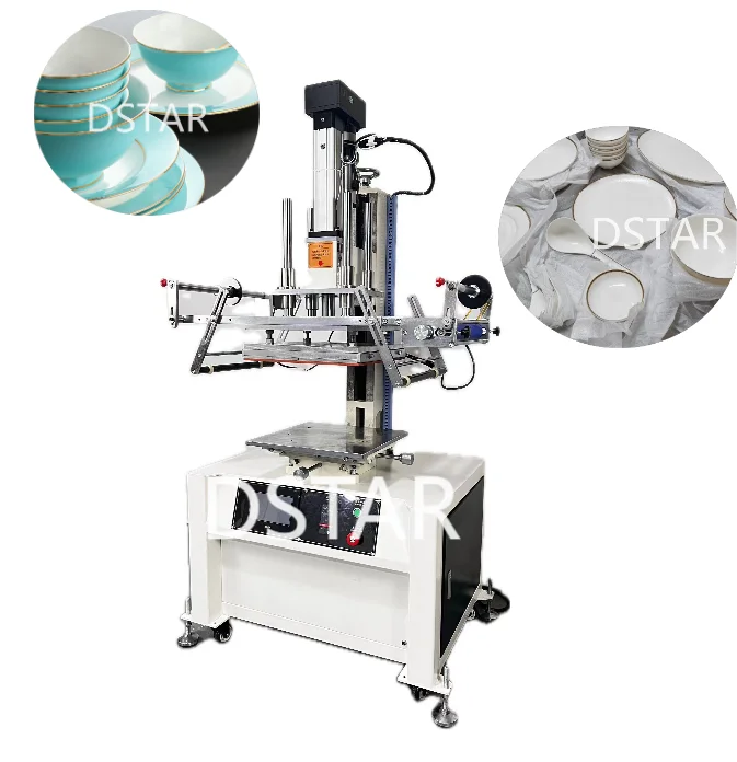 Semi-automatic  Flat and Round Hot Stamping Machine for Large Size Ceramic Plastic Plates Cup