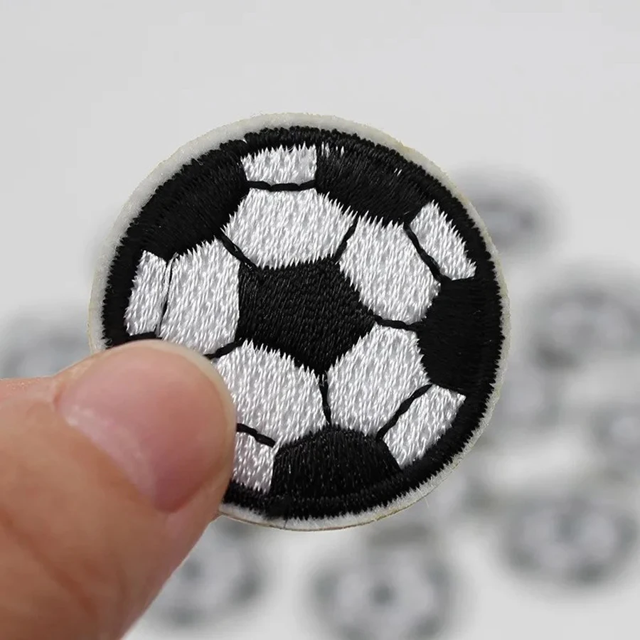 12pcs Round Football Soccer Patches Iron On Sewing Embroidery Badge Sticker For Clothes Decoration Garment