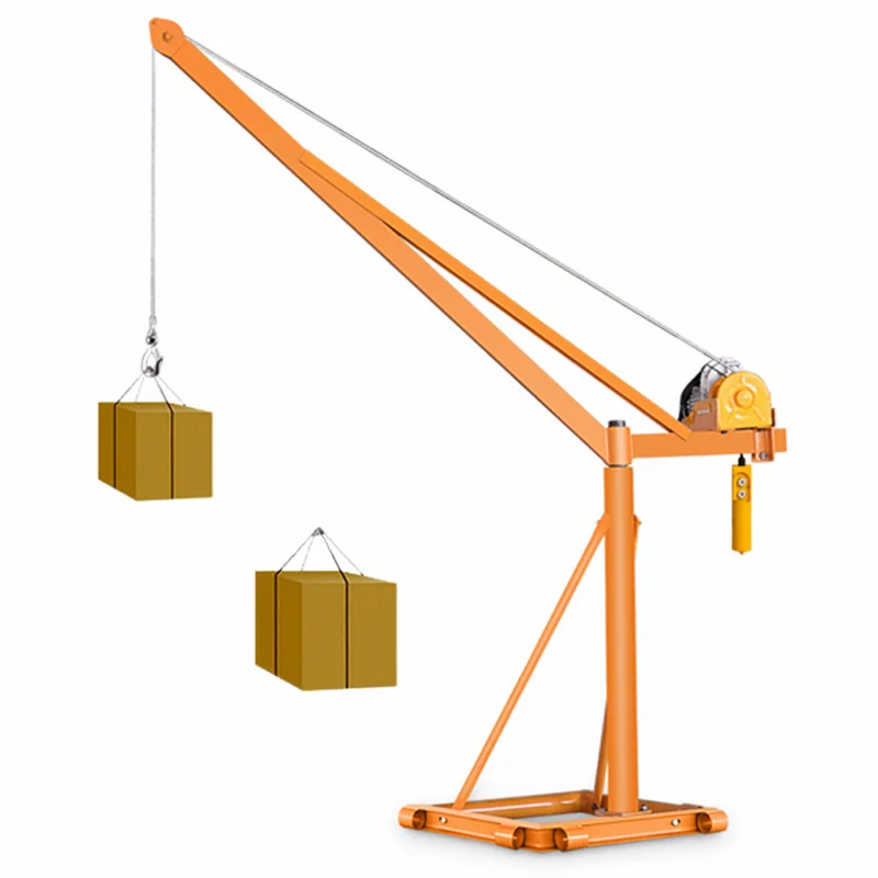 12v 24v mini 500kgs 800kgs 1 тонный небольшой подъемный кран с тросовой лебедкой