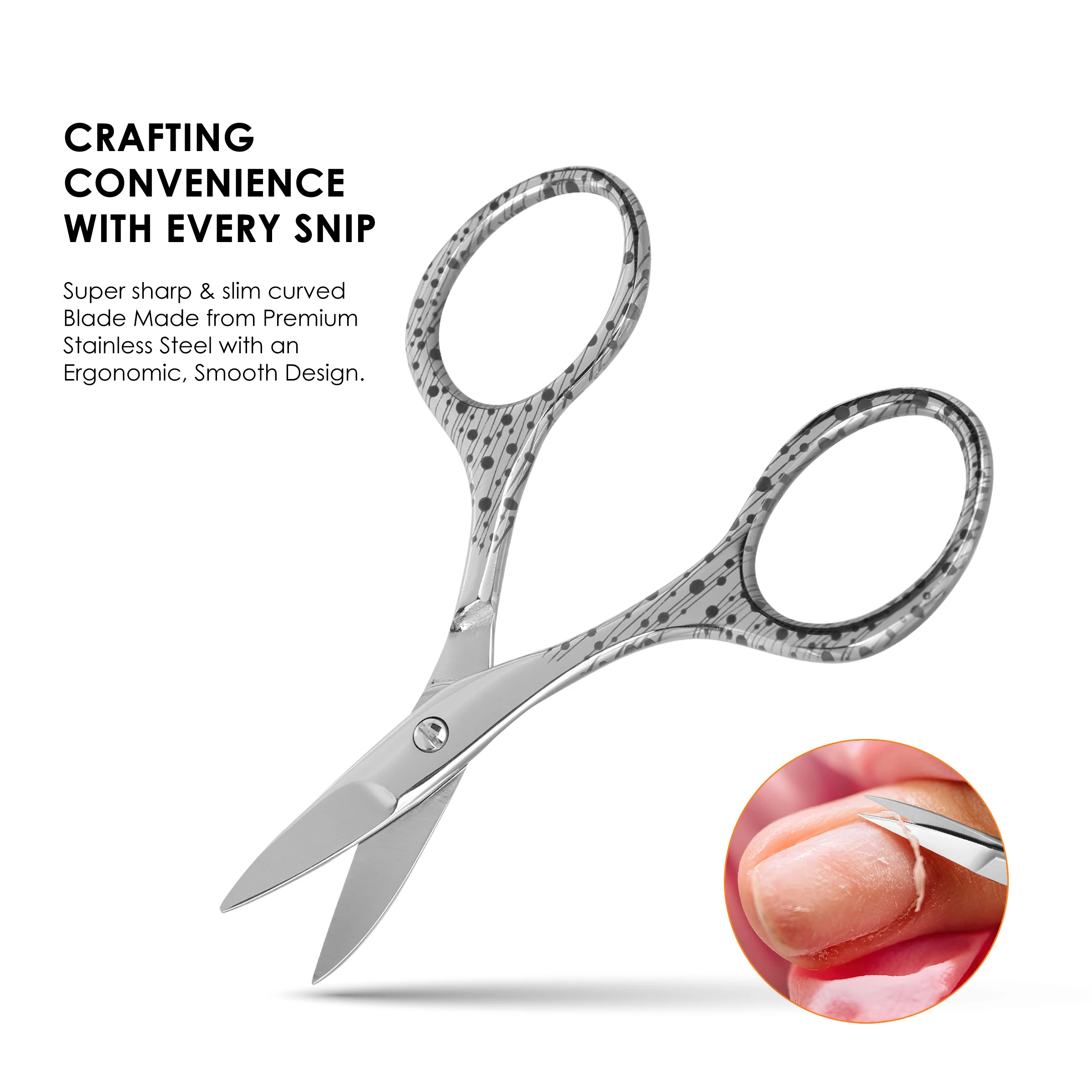 Professional Ultra-Sharp Precision Curved Nails Scissors Hot Selling Manicure & Pedicure Set for Clean Perfect Nails Care