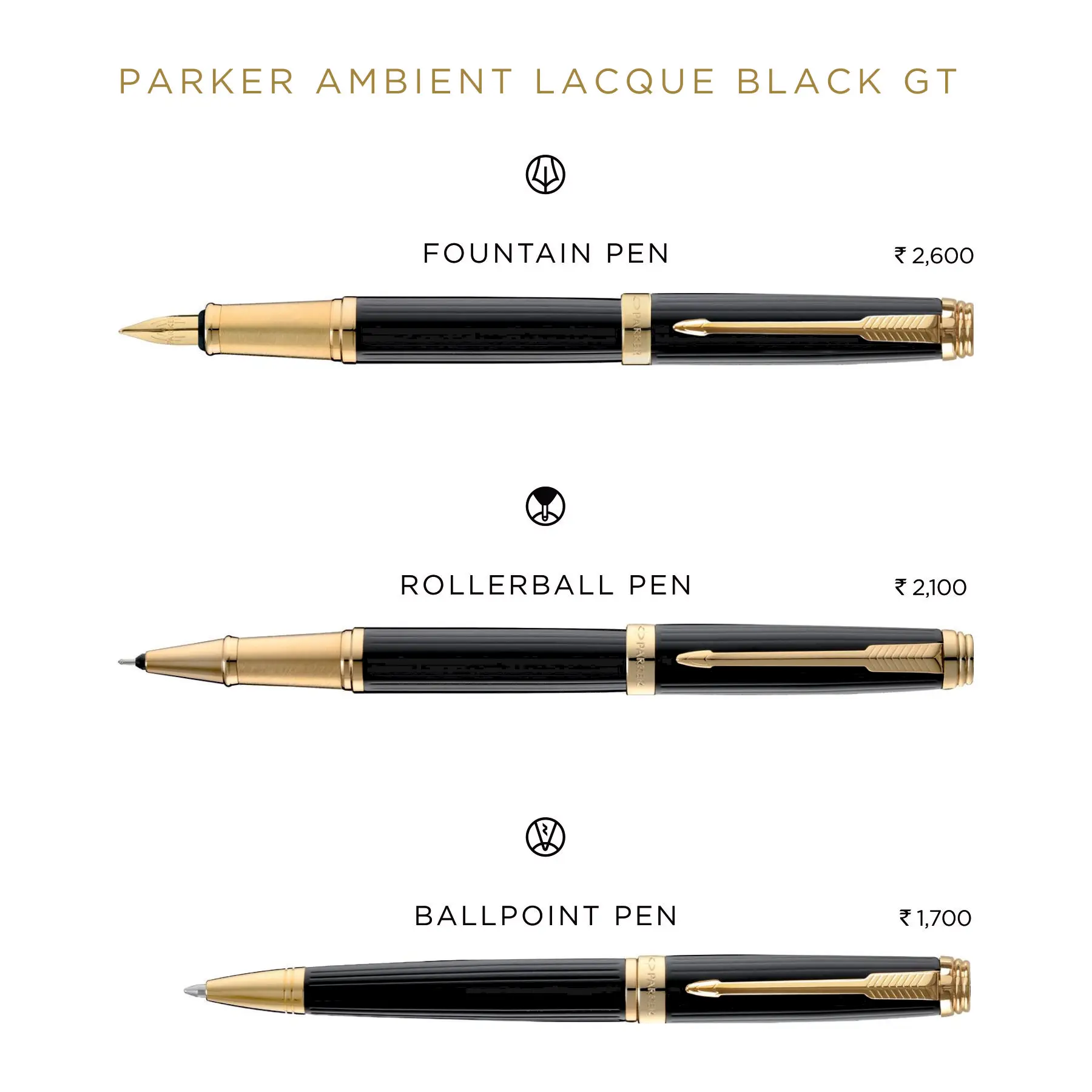 Premium Parker Ambient Deluxe Black GT Collection ballpoint pens Promotion Customized Promotional Parker Pen corporate gift