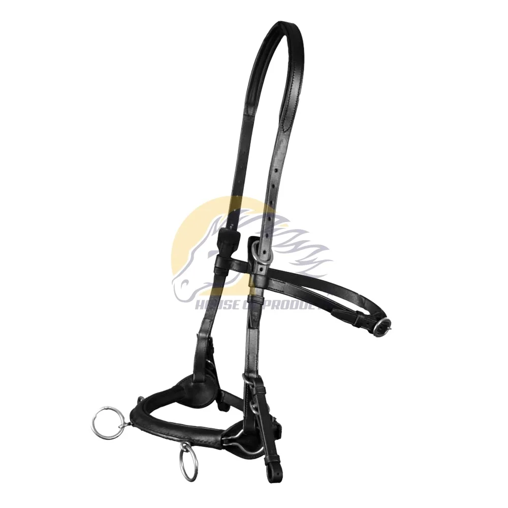 Bitless Longeing Cavesson / Semi Cavesson / Cavesson Chains Longeing Cavesson Black