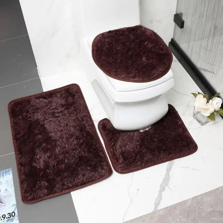 Factory Customized New Products Memory Foam Ready Stock Rugs Toilet Bath Mat 3Pcs Carpet Non-Slip Bathroom Rug Set