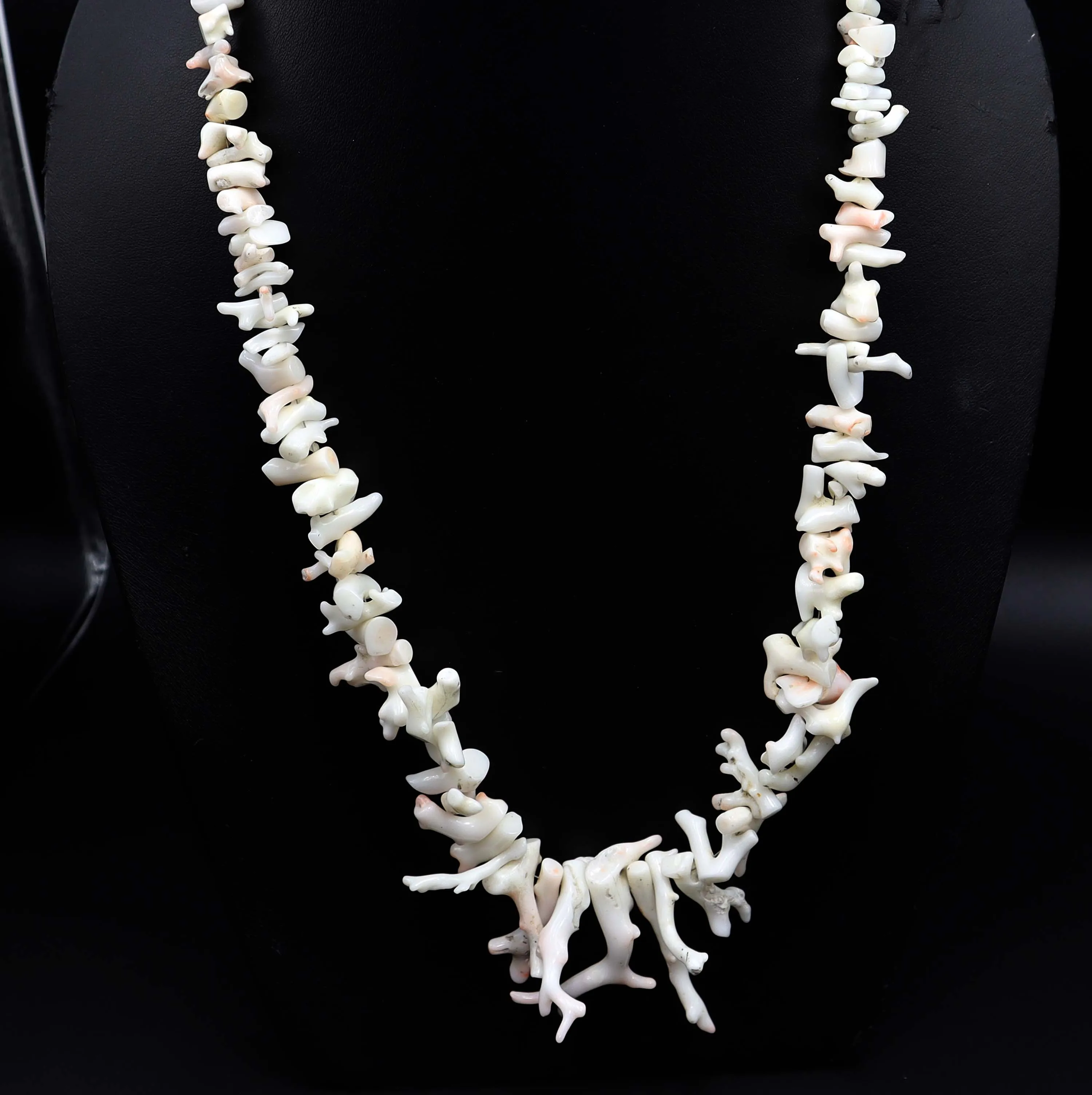 Natural White Coral Gemstone Japanese White Coral Branch Necklace Stick Coral Beads Polished Top Quality 16 Inch