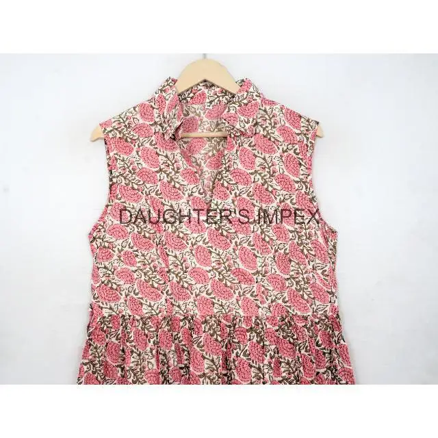 Floral Printed Indian Cotton Printed Dress Hand Block Printed Dress  Indian Tunics  Indian Cotton Long Gown