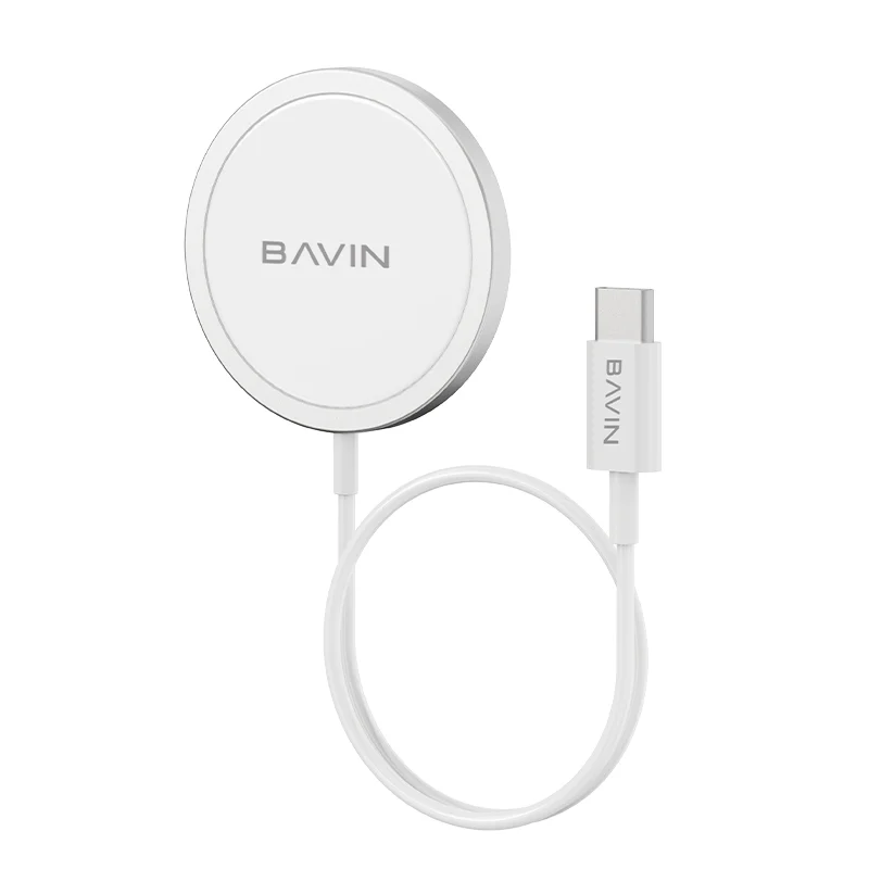 BAVIN CB215 Custom Wholesale qi qc3.0 5w 7.5w 10w 15W Watt Portable Magnetic Wireless Fast Charging Pad Charger for Mobile Phone