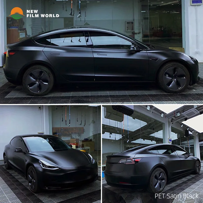 PET Ceramic Black Car Wrap Film car wrapping film vinyl Stickers Glossy car wrap vinyl film