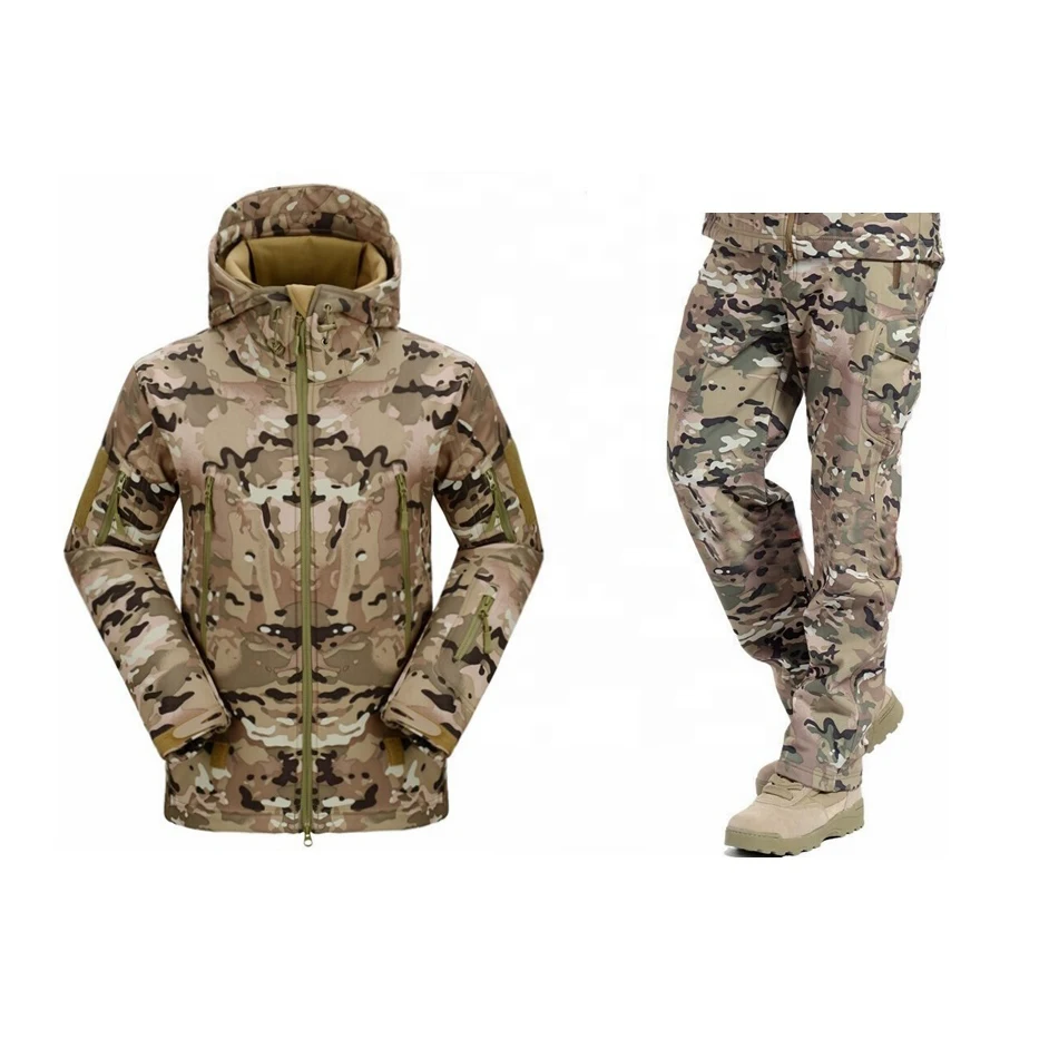 Hunting Men Uniform Shirt and Pants Set Long Sleeve Camouflage Uniform Hunting Camo Suits Custom Color