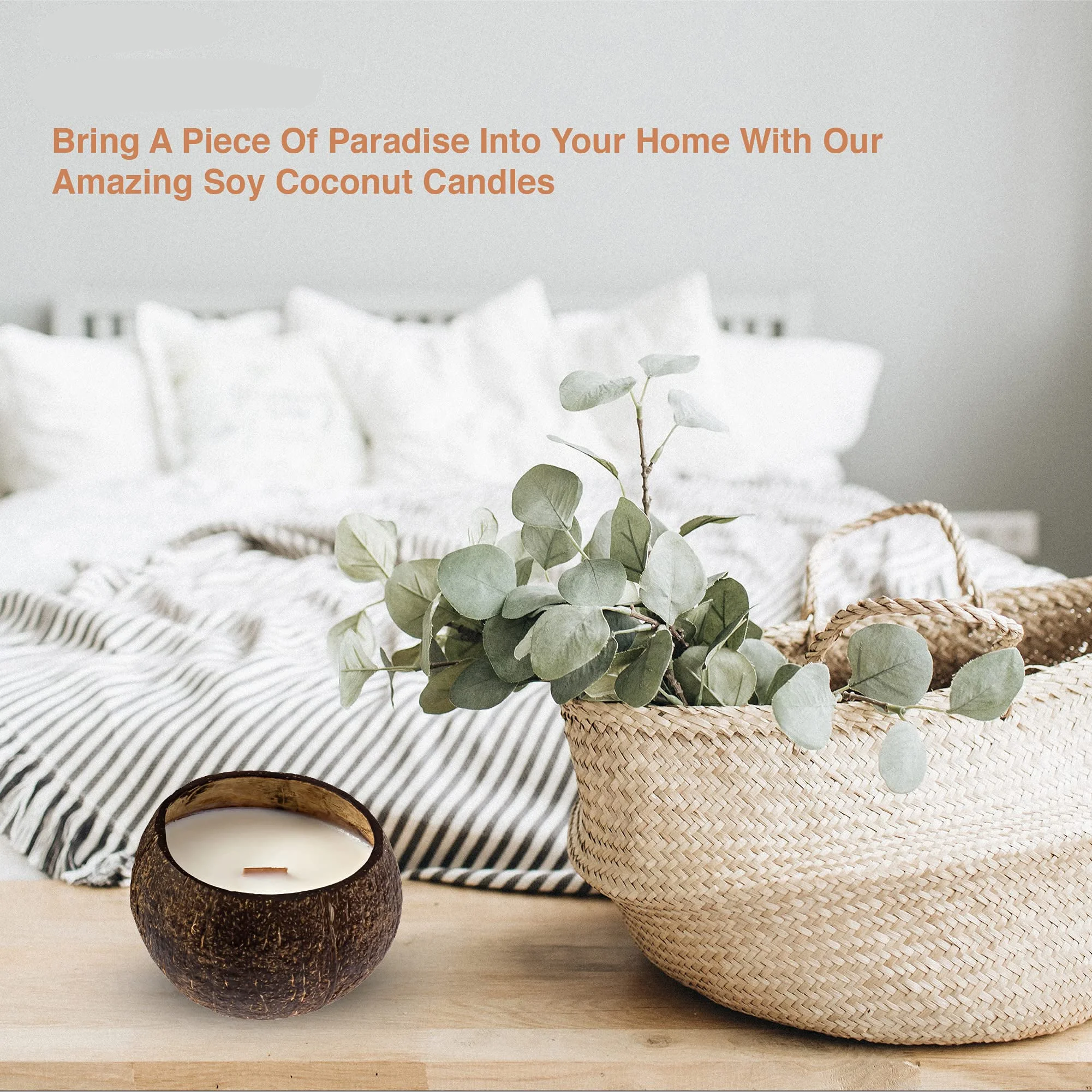 Кокосовая свеча воска традиционный завод во Вьетнаме прочный аромат свечи