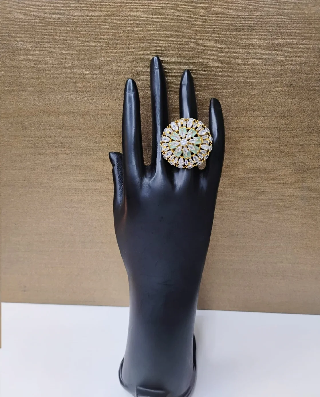 Fashion wholesale american gold plated paved american diamond ring18k silver rhodium plated ring woman jewelry