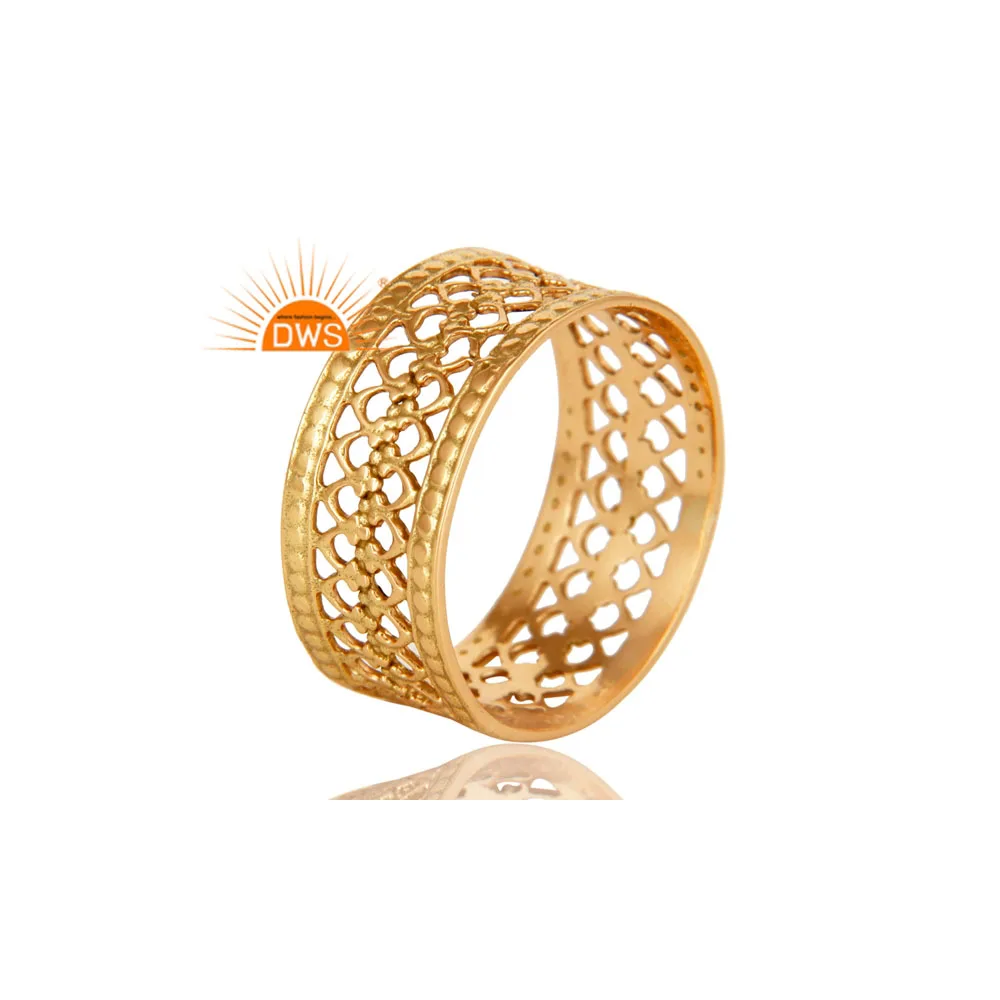 Supplier of Filigree 18k Solid Yellow Gold Band Ring Manufacturer Gold Wedding Ring