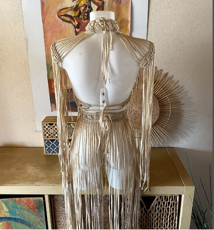 macrame swimwear festival costume  Beach wedding dress Macrame dress festival outfit