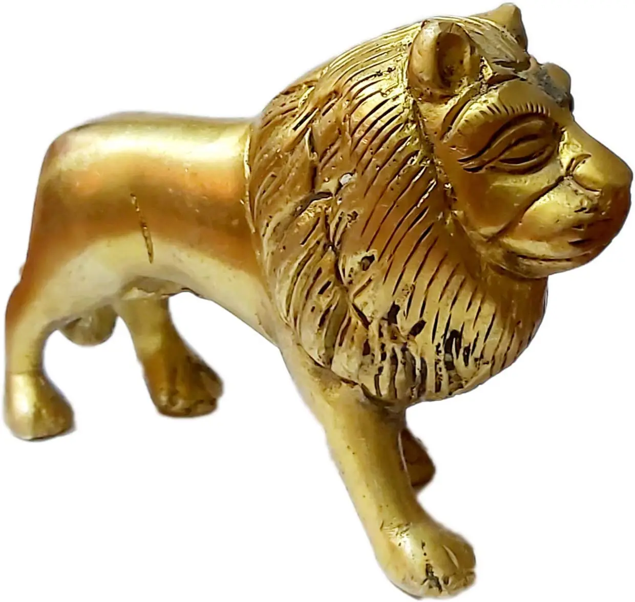 Brass Lion Statue in Golden Antique Colored By Adiba Home Decor