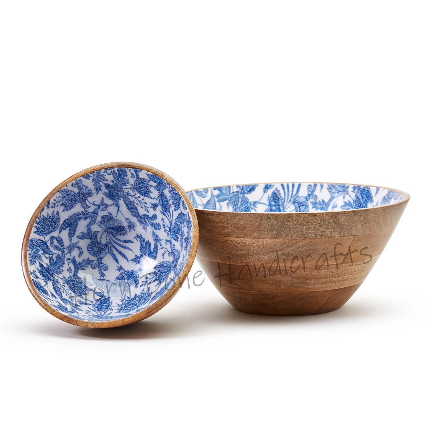 Trendy Mango Wooden Epoxy Resin Salad Bowl Handmade Wooden Carved Fruit Bowl Rustic Design Tableware Kitchen Serving Bowl