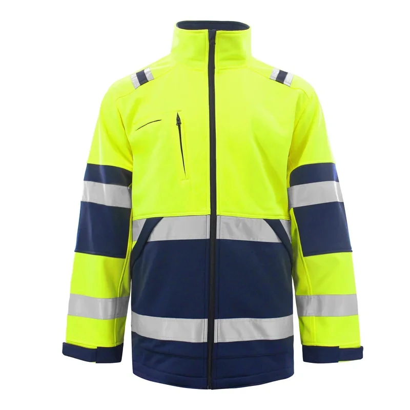 Winter High Visibility Safety Warm Jacket for Men Orange Waterproof Jacket Reflective Bomber Jacket Workwear Coat