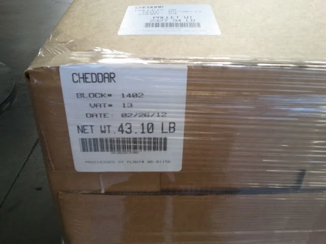 Cheddar Cheese Blocks 40 lb (18.14 kg) Made in the USA