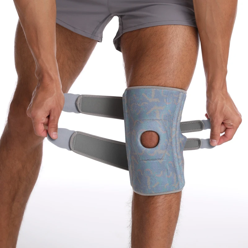 Amazon top seller knee brace supporter springs silicone knee supports with adjustable straps for joint and arthritis pain relief