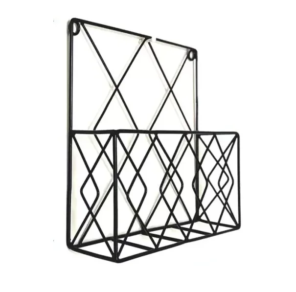 Metal Iron  Newspaper Books Stand Metal Black Wall Magazine Rack Top Quality Luxury Design Home Decorative