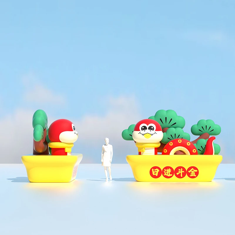 Welcome Festival Customized Giant Inflatable Bosai Model Wonderful Inflatable Cartoon Snake Mascot