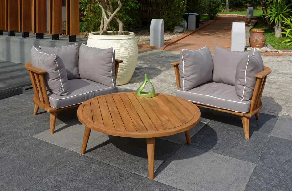 Customize Modern Design flat Wicker conversation Sofa metal frame garden outdoor furniture Made in Vietnam