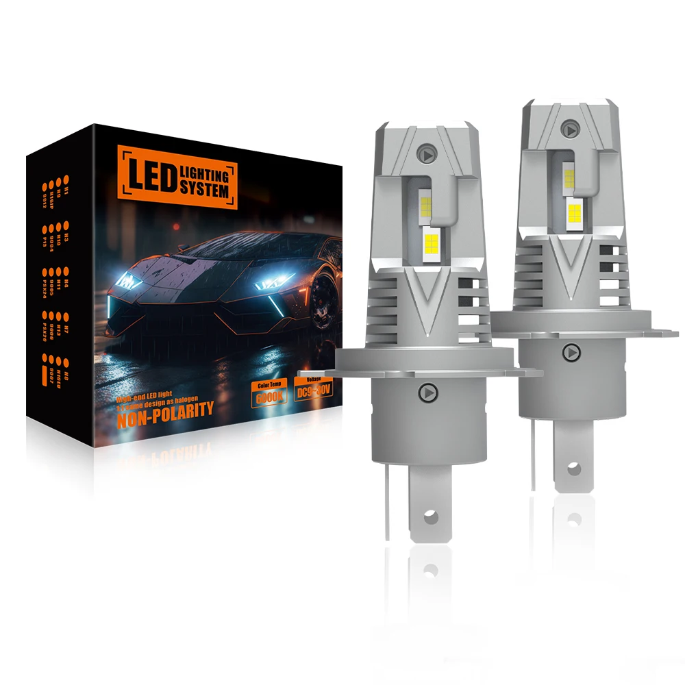 Wide Voltage Hi-lo Beam H4 Cool White 10000lm  High Beam Low Beam H1 H3 H7 H8 H11 Halogen Size Led Headlight Fog Light Bulb
