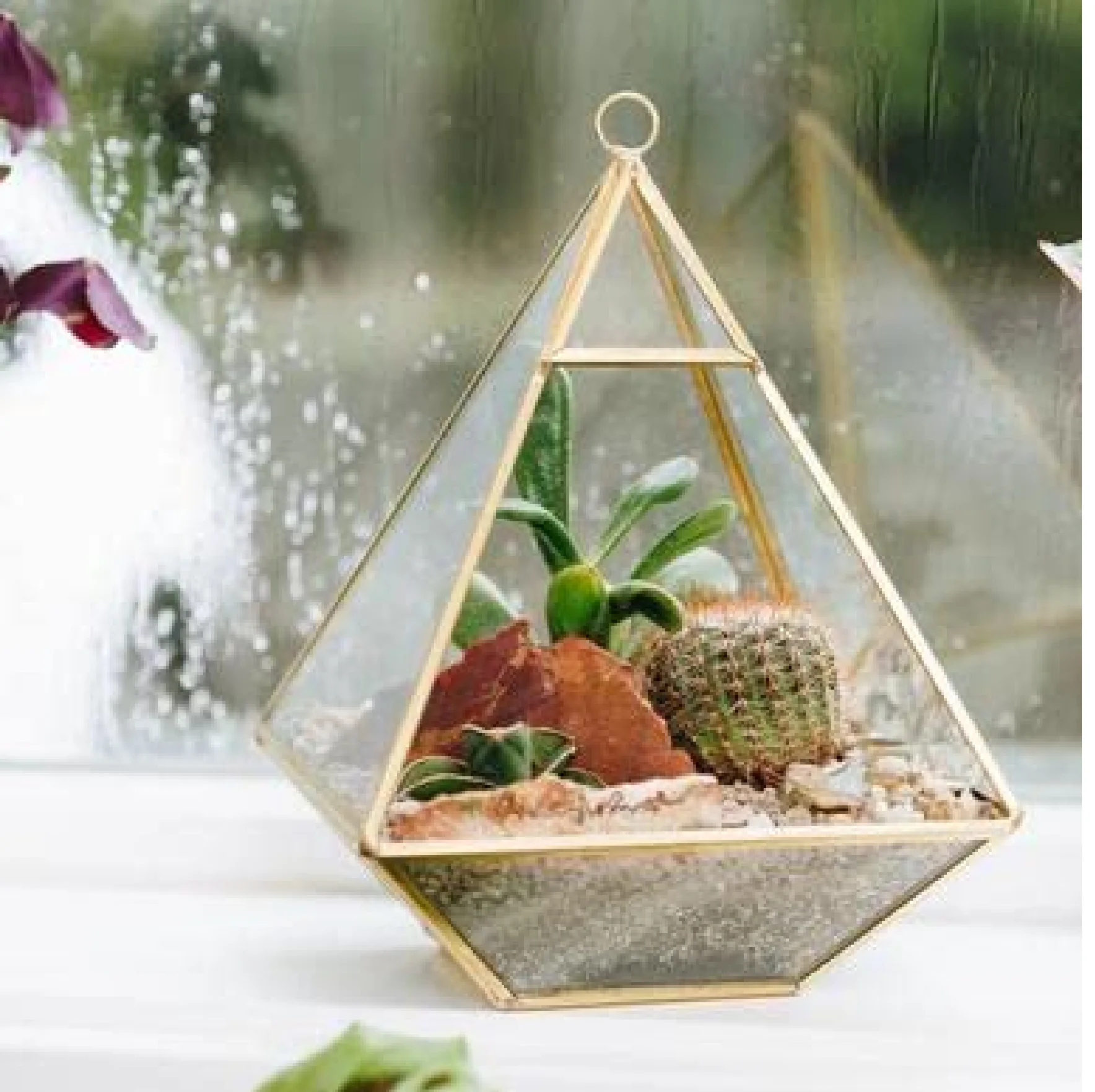 Glass Geometric Terrarium Box Tabletop Succulent Plant Planter Flower Display and Table Decoration At Wholesale and Factory Pric