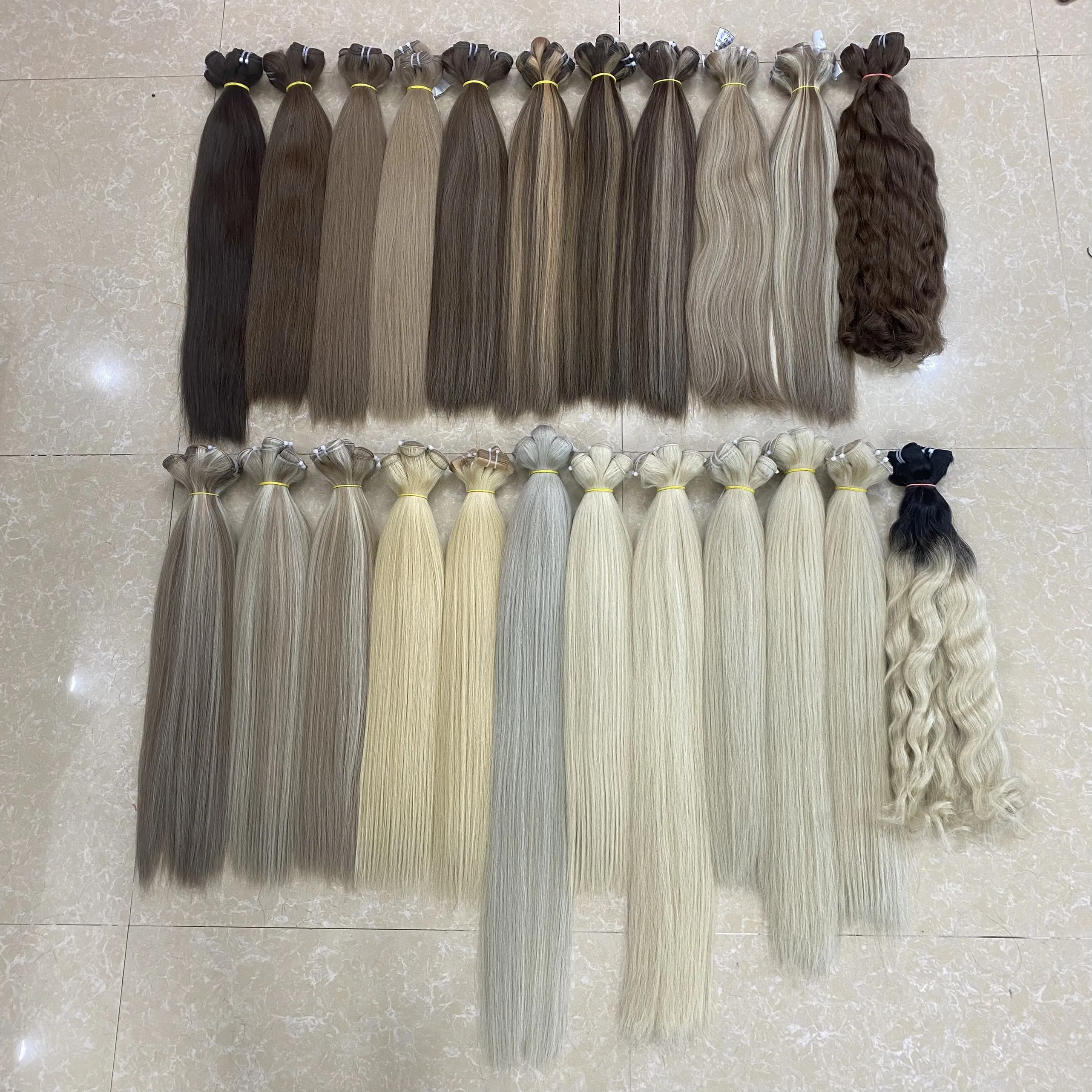 Top Hot Russian Hair Bulk Clip-in TOP product one cut raw vietnamese hair Human Hair wefts skin bundles Vietnam quality